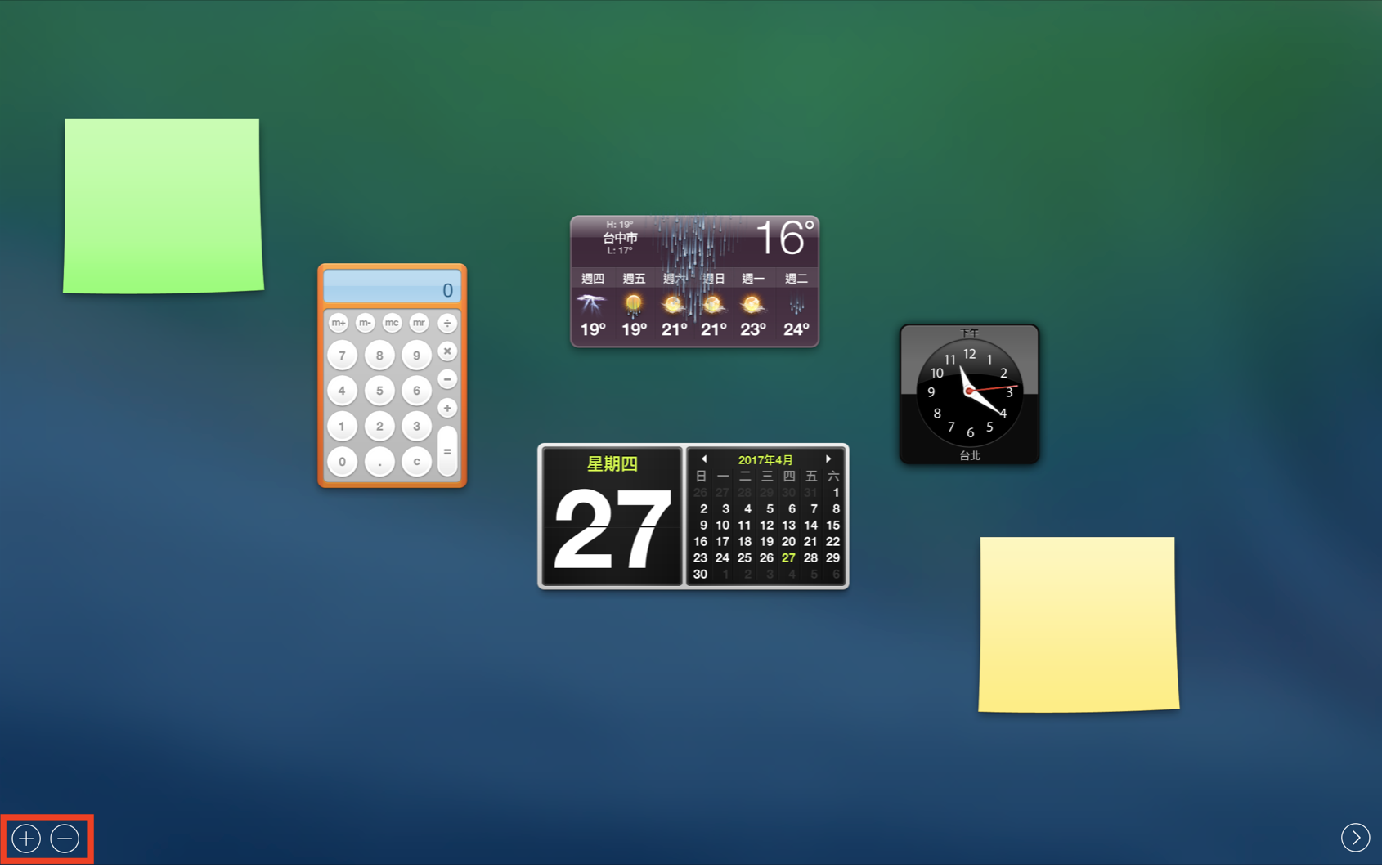 apple mac dashboard widgets