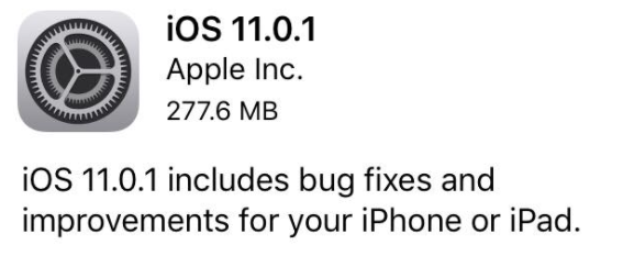 ios11.0.1更新