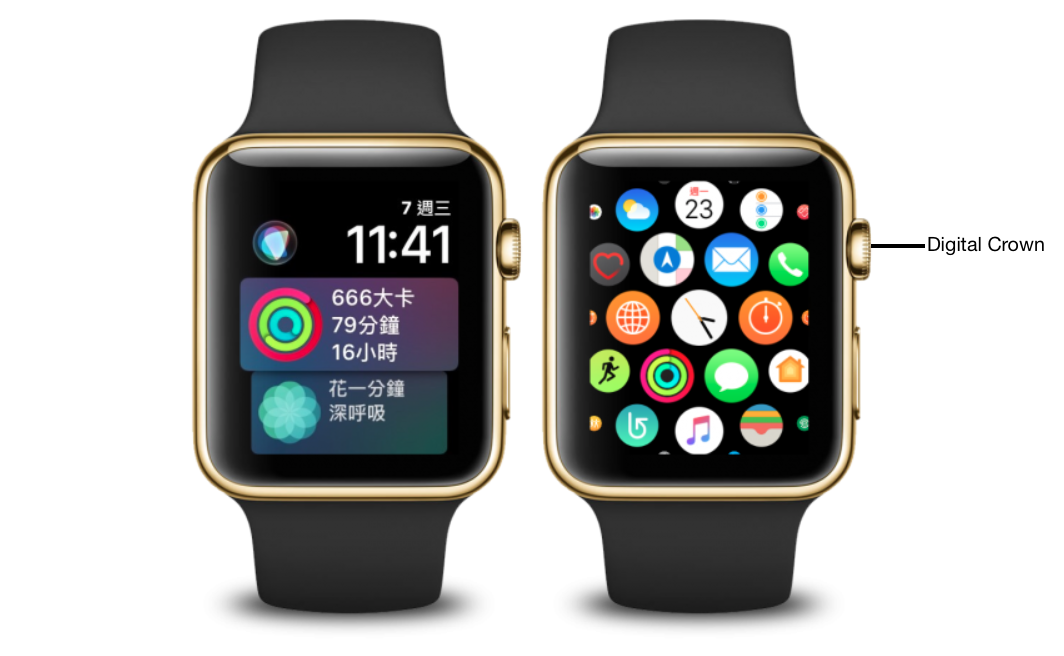 如何進入 Apple Watch 的 App 選單 1