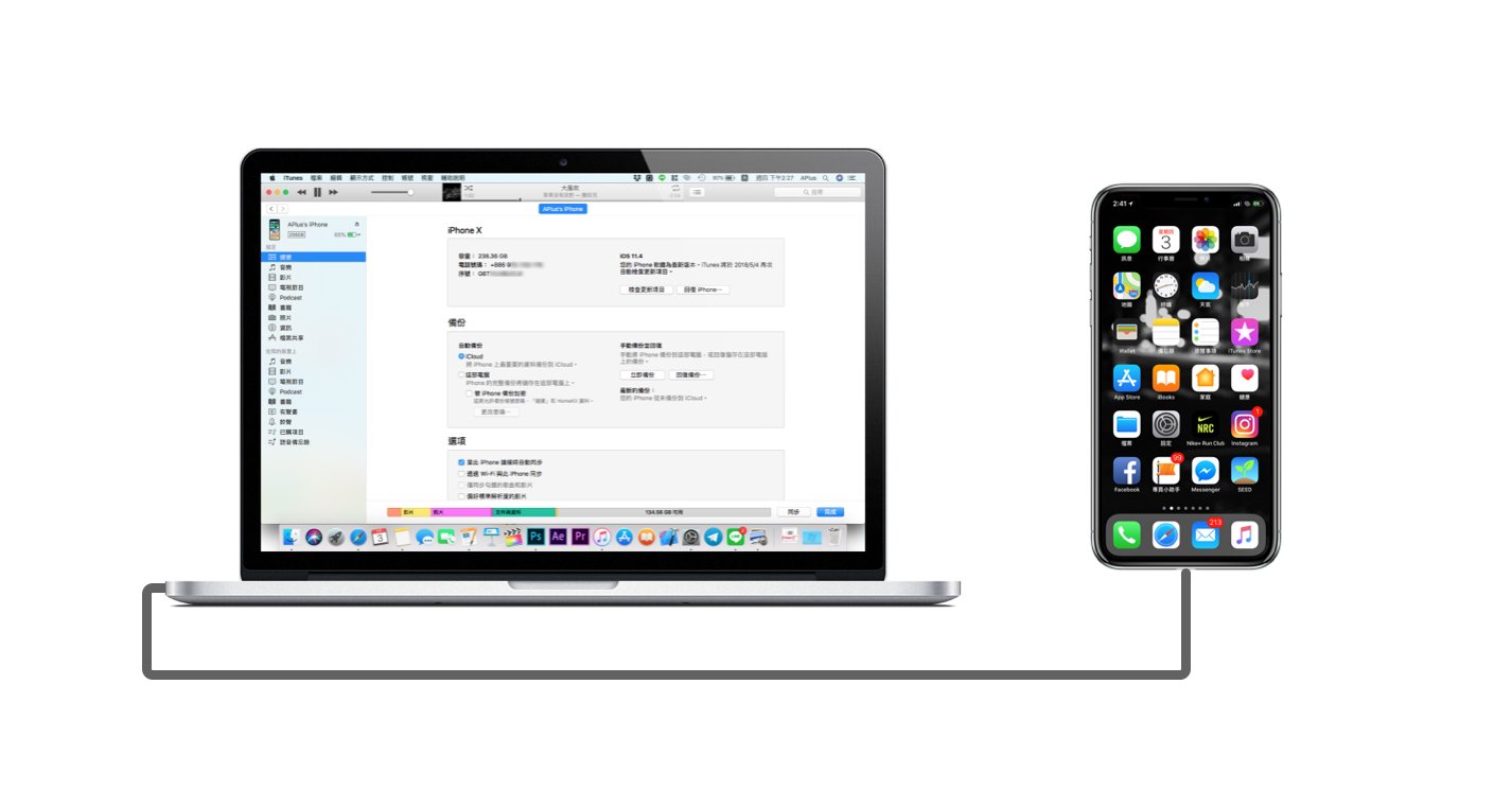 將 iPhone 連接至電腦 iTunes
