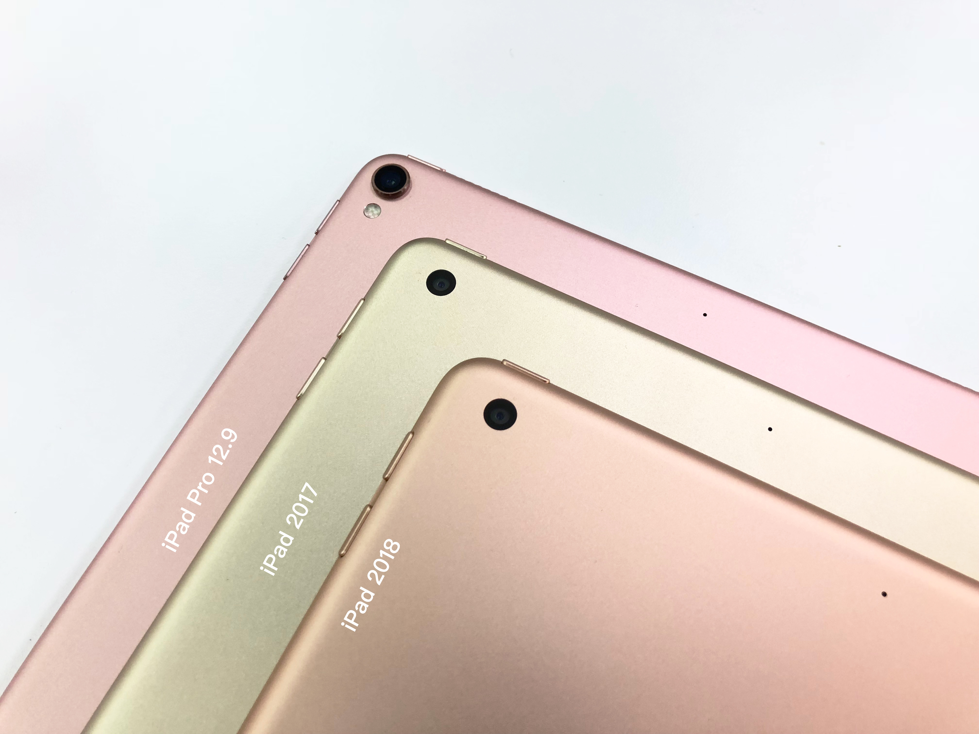 iPad Pro:iPad 2017:iPad 2018 顏色對比