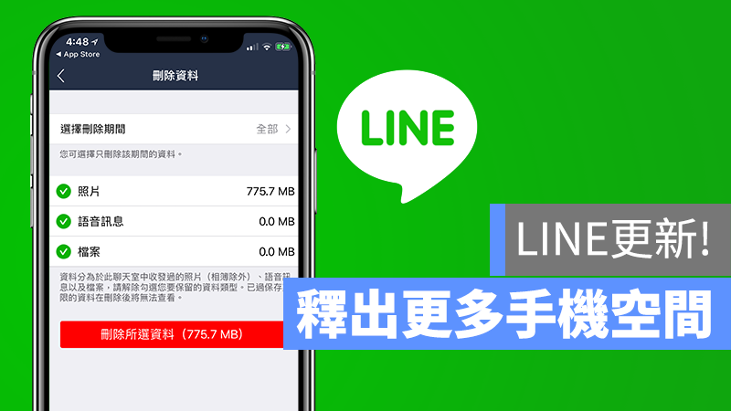 LINE 釋出容量 空間