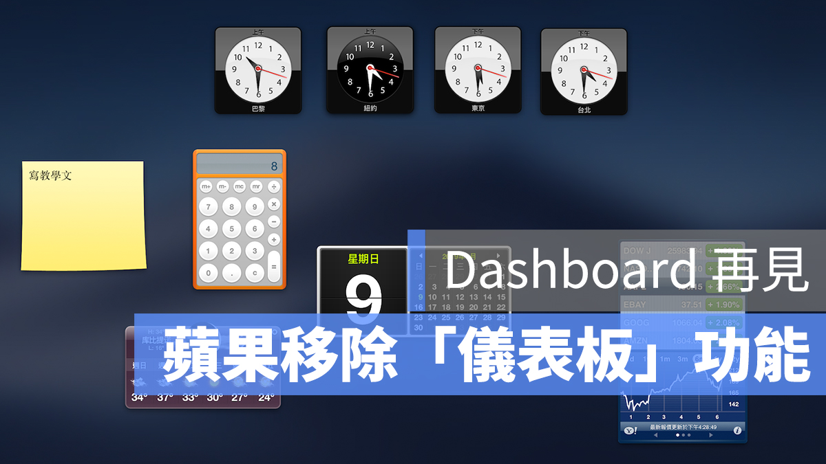 mac Catalina Dashboard