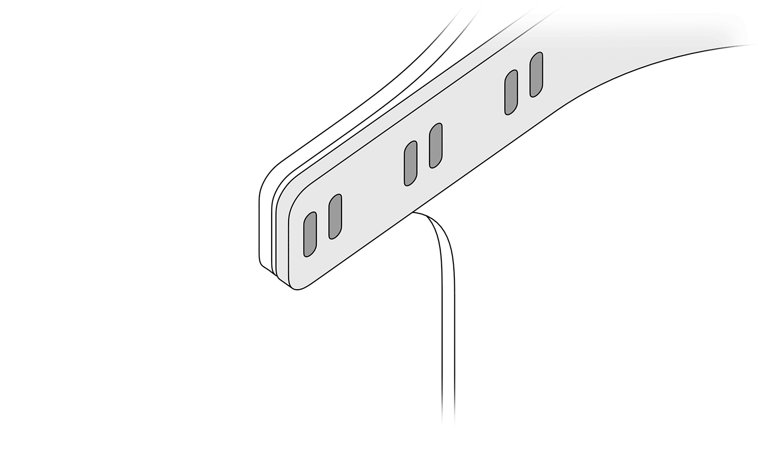 Thread the strap through the slots