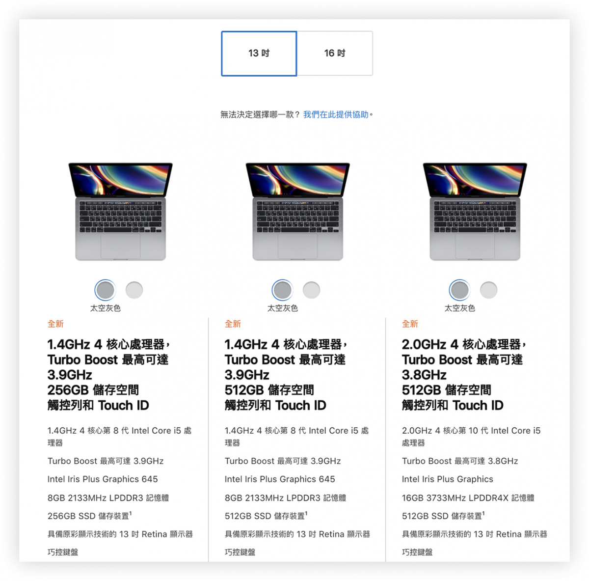 2020 MacBook Pro 13 吋 價格