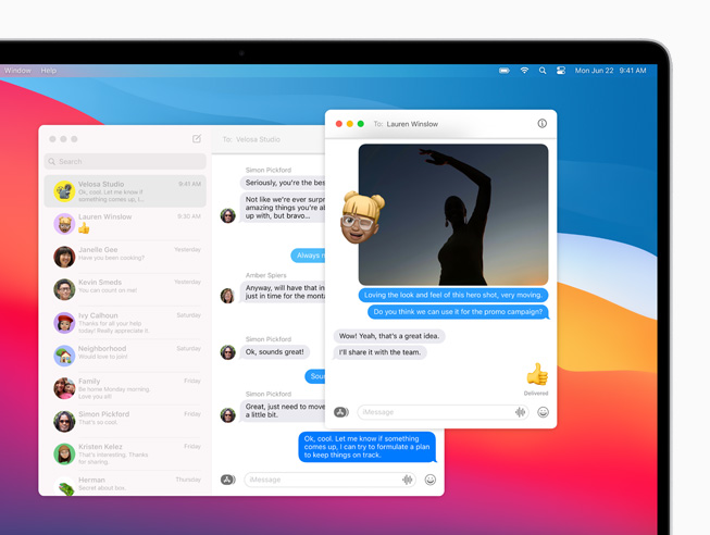 顯示在 MacBook Pro 上「訊息」中的 Memoji 貼圖。