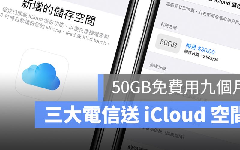iCloud 空間 50GB 免費