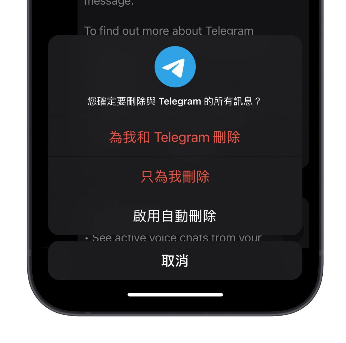 Telegram 自動刪除