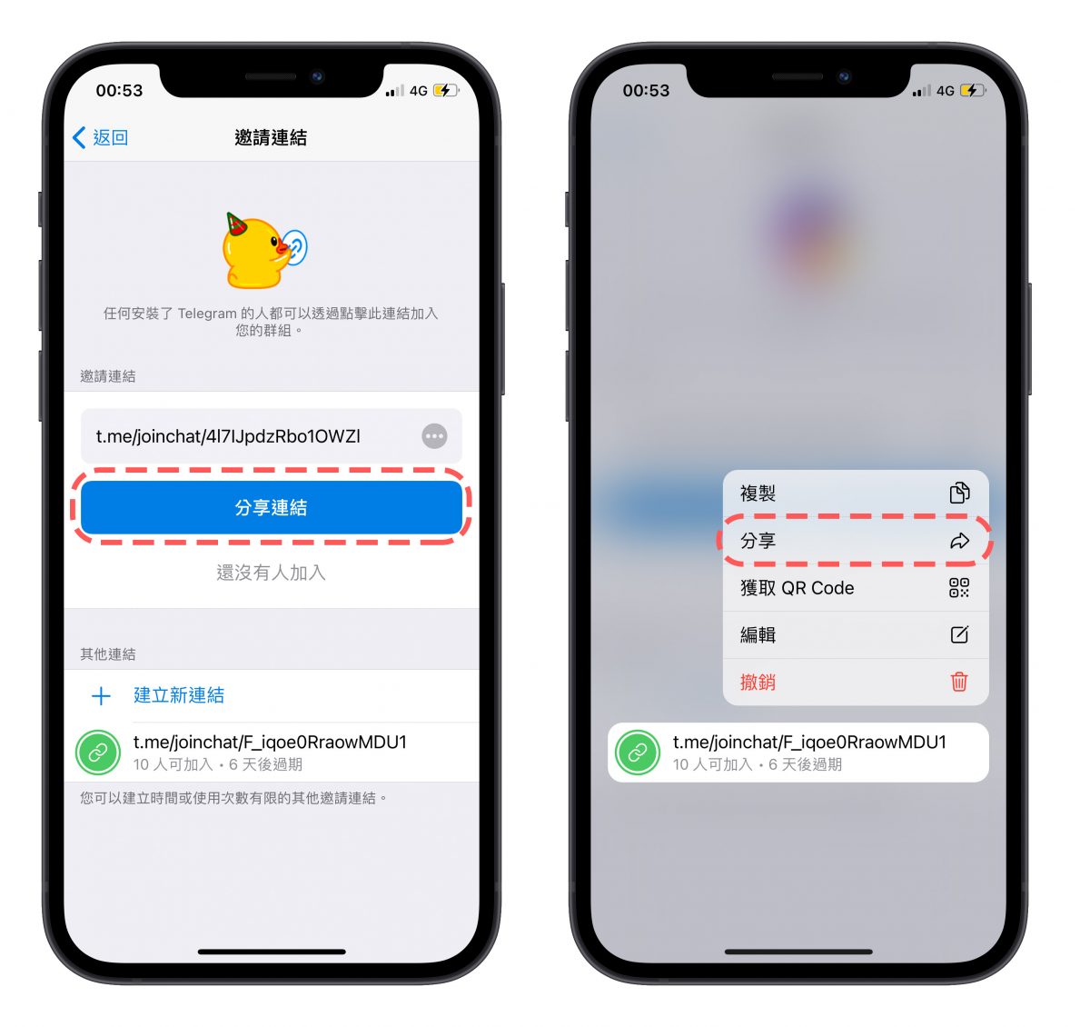 Telegram 群組邀請連結