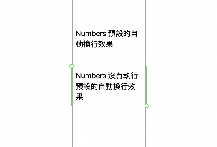 Numbers 換行