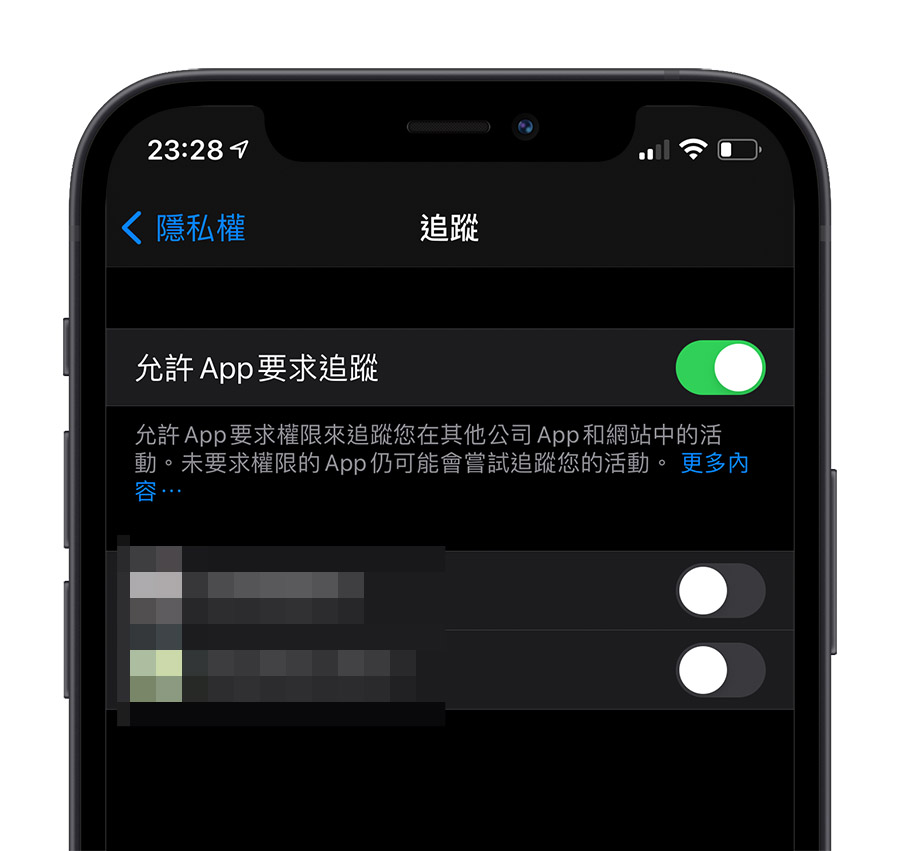 iOS 14.5 隱私權 App Store