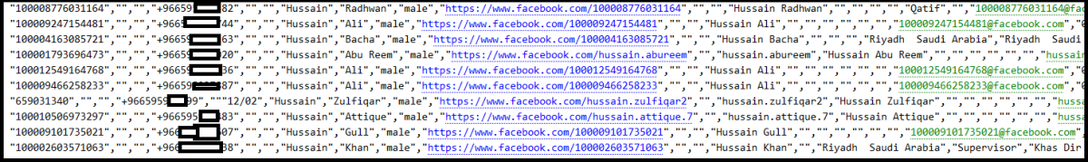 Facebook 個資洩漏