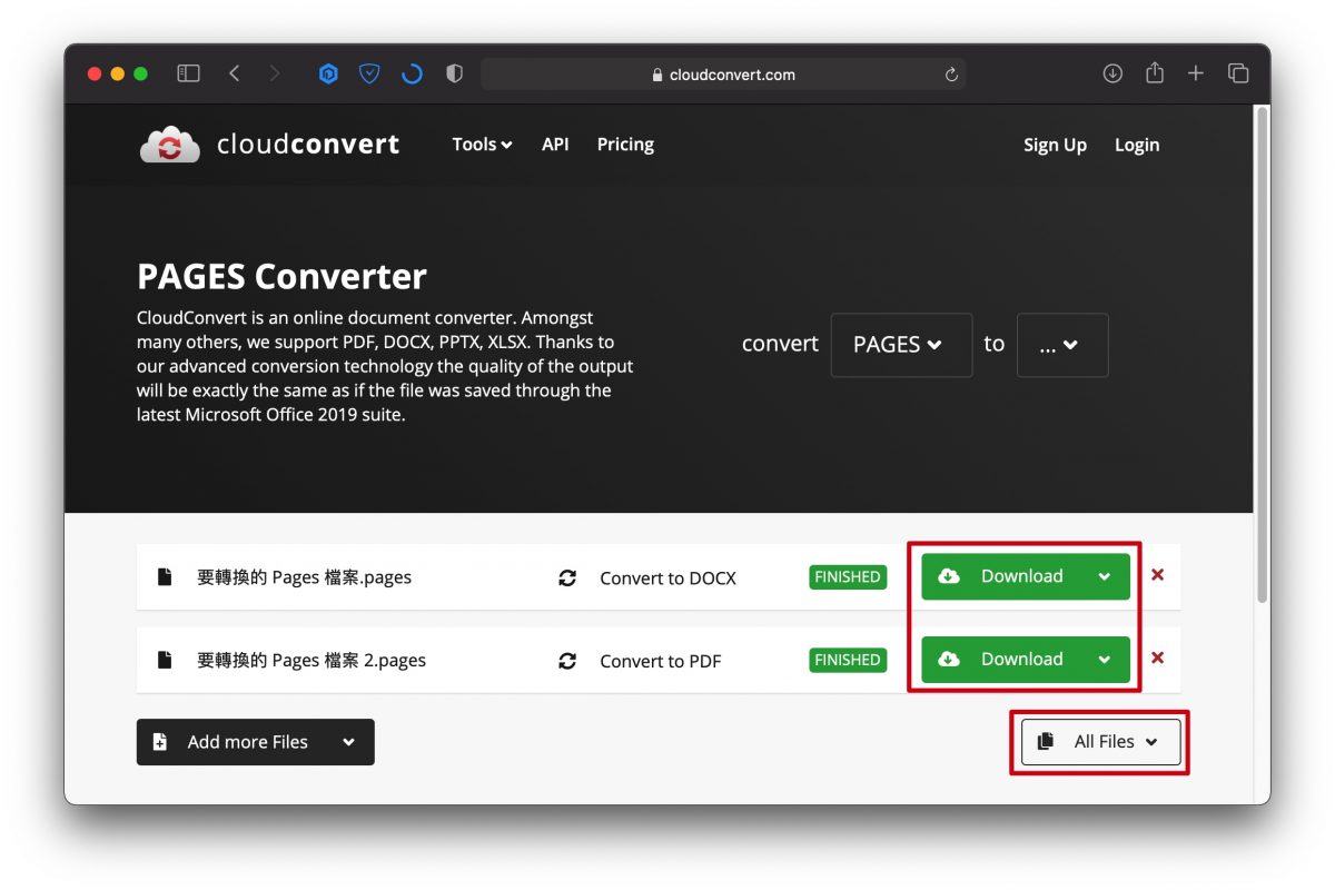 Pages 轉 Word doc docx 格式
