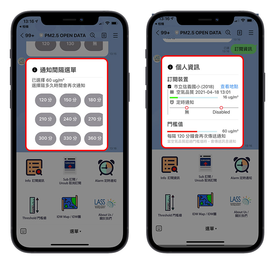 LINE PM2.5 通知