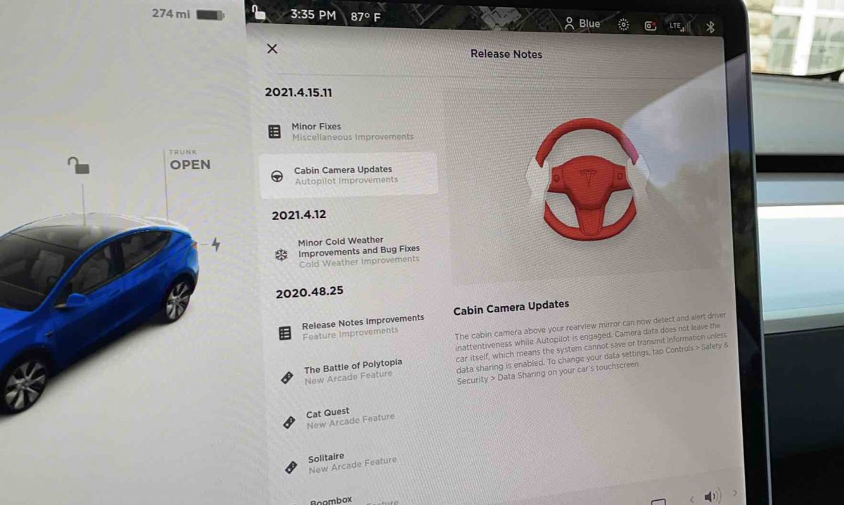 特斯拉 Tesla 車內鏡頭 駕駛人監控