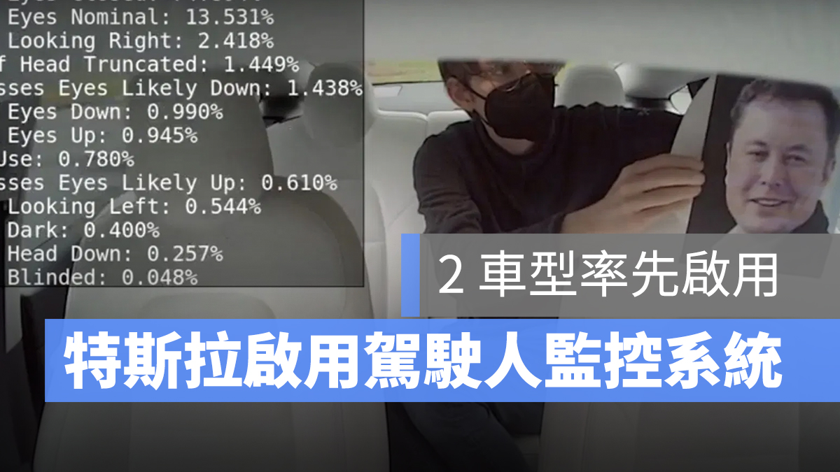 特斯拉 Tesla 車內鏡頭 駕駛人監控