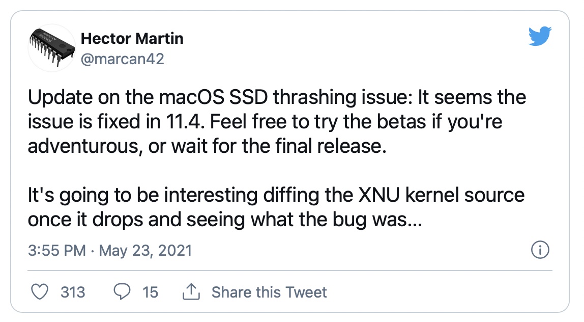 Mac SSD 異常 macOS 11.4