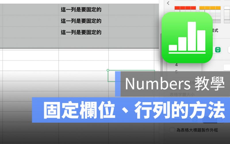 Numbers 教學：固定欄位、固定行列怎麼做？教你凍結窗格的方法