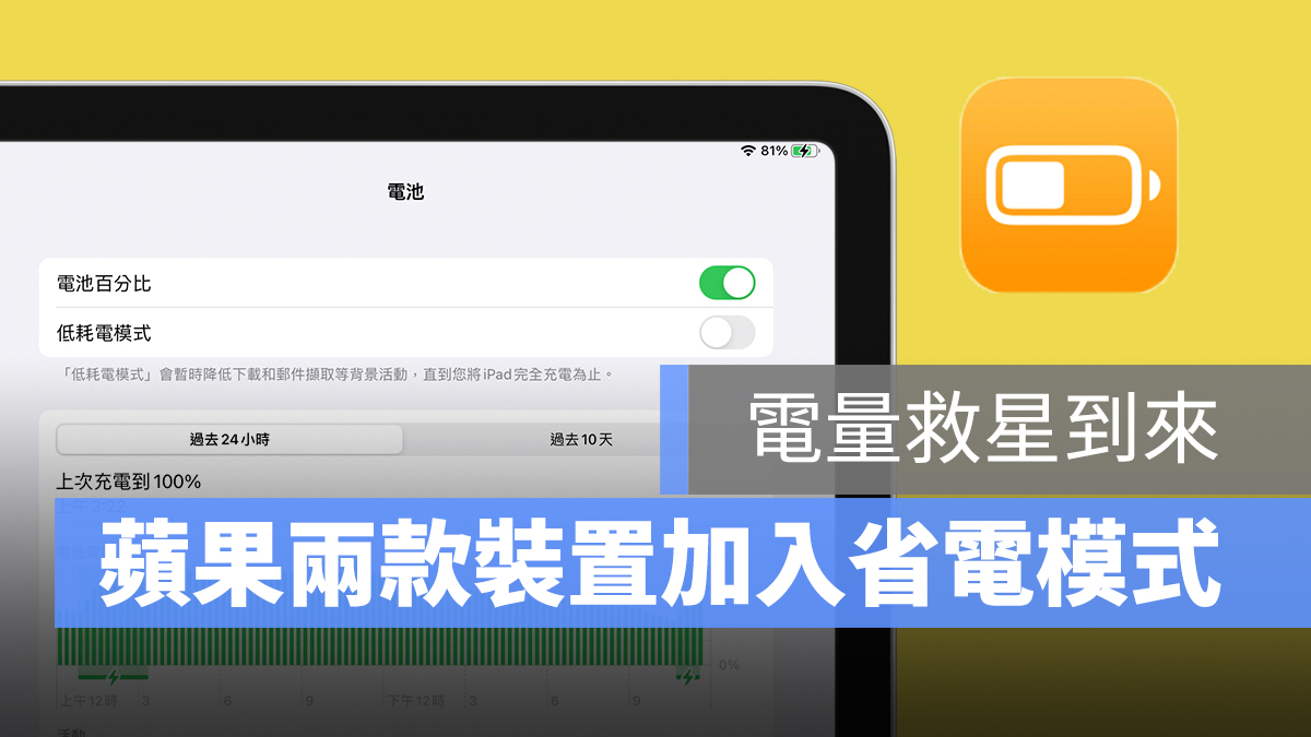 macOS 12 iPadOS 15 省電模式 低功耗模式