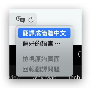 Mac Safari 翻譯