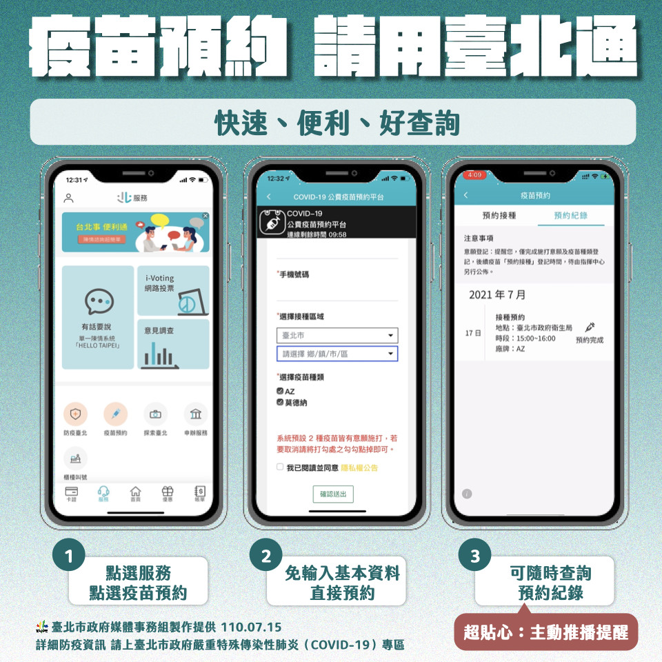 台北通疫苗預約