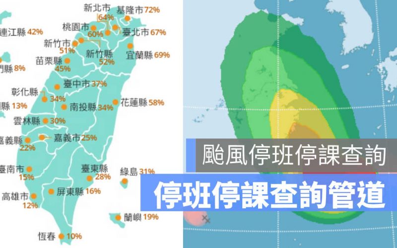 颱風停班停課查詢:哪些管道可以查詢颱風停班停課呢?颱風動態也可以查喔!