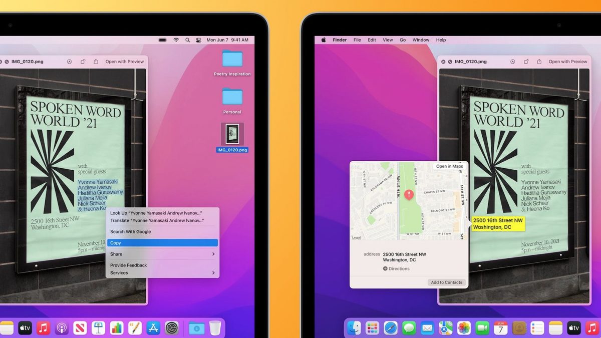 macOS 12 原況文字 intel Mac