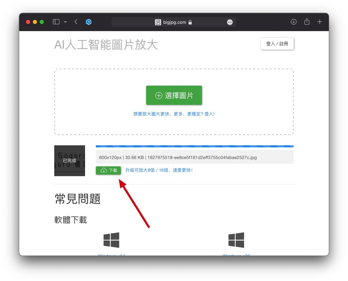 Bigjpg 照片圖片放大