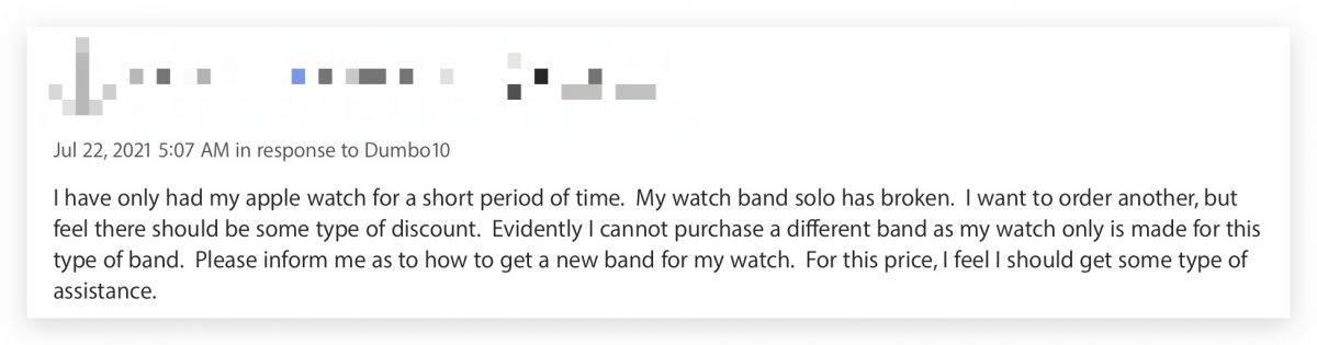 Apple Watch 錶帶斷裂