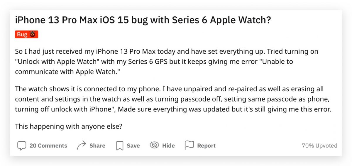 iPhone 13 Pro 無法 Apple Watch 解鎖