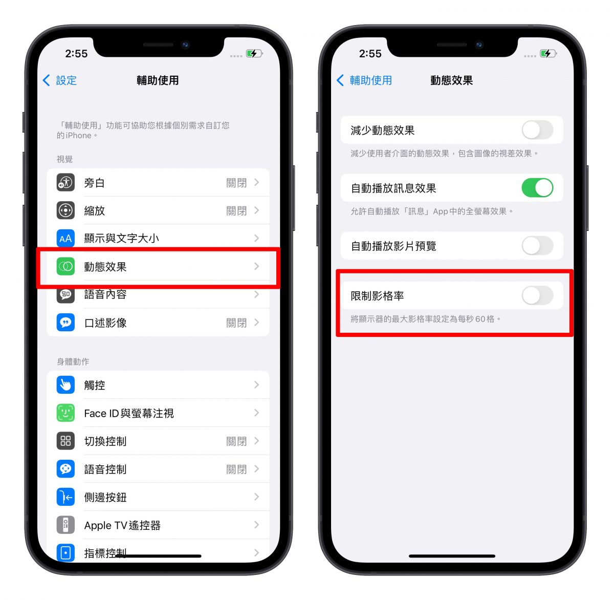 iPhone 13 Pro ProMotion 手動調整