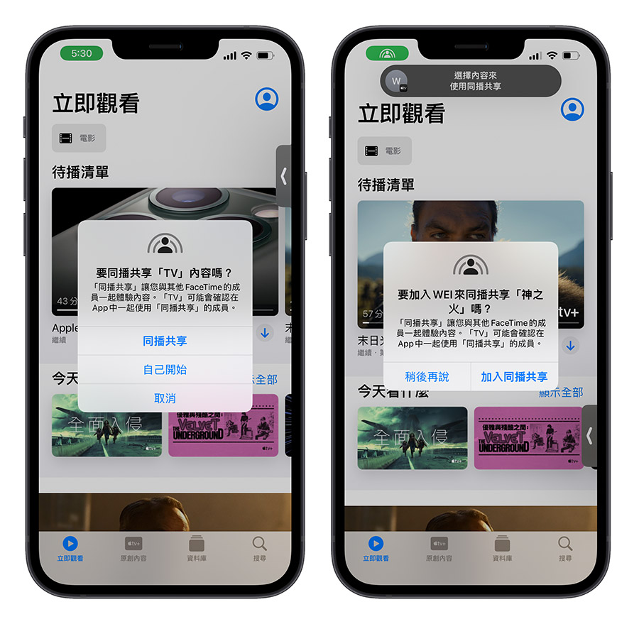 同播共享 SharePlay