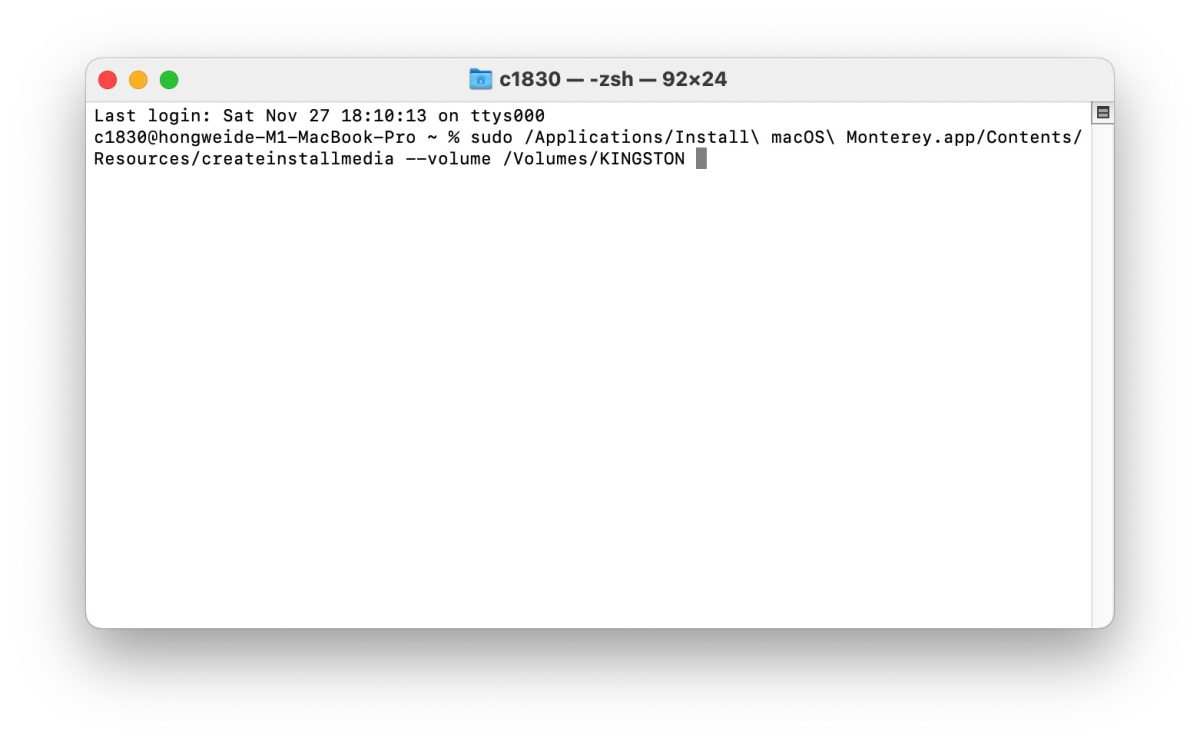 macOS 12 Monterey 安裝 隨身碟
