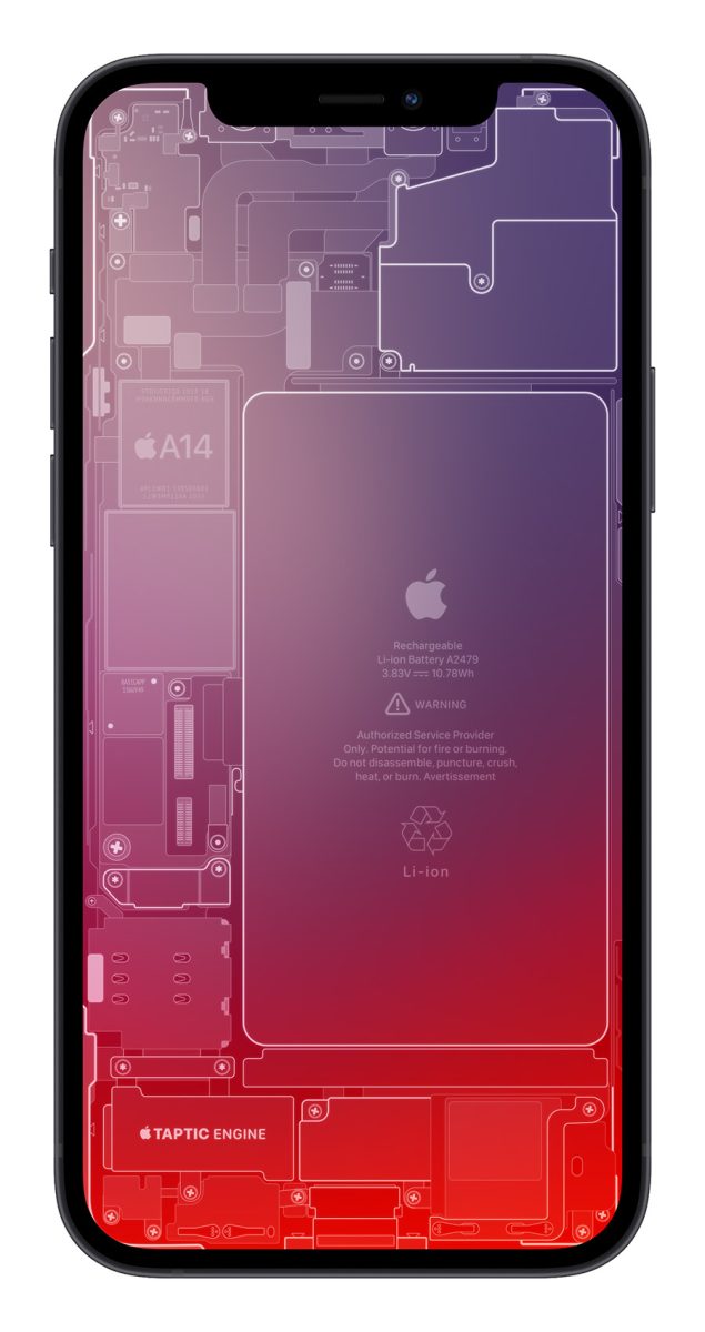 iPhone 12 零件 X 光桌布