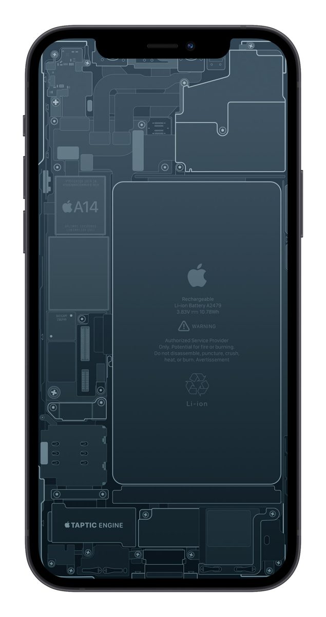iPhone 12 零件 X 光桌布