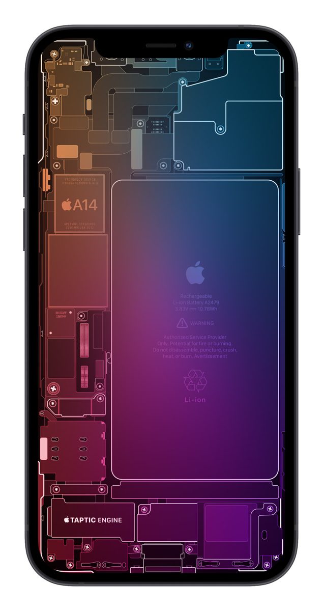 iPhone 12 零件 X 光桌布