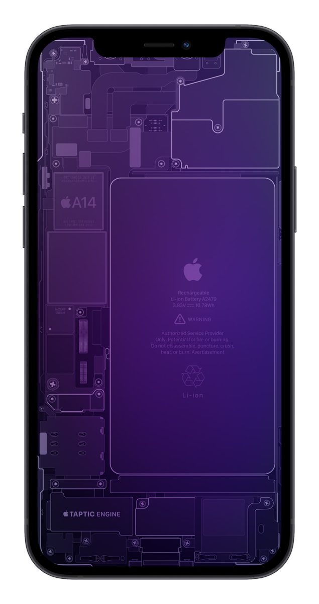 iPhone 12 零件 X 光桌布