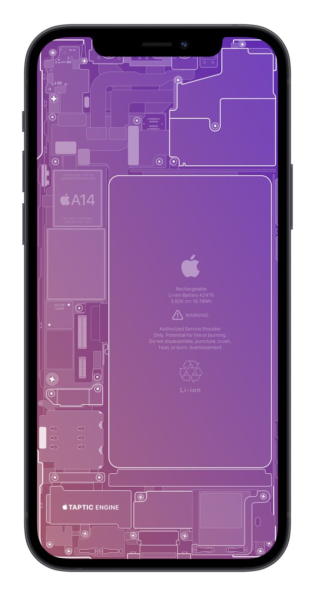 iPhone 12 零件 X 光桌布