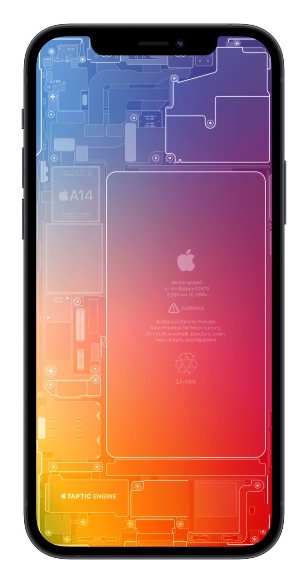 iPhone 12 零件 X 光桌布