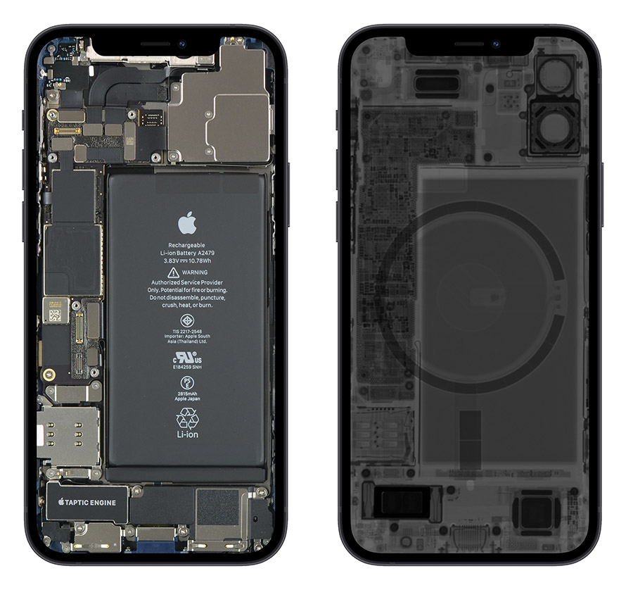 iPhone 12 零件 X 光桌布