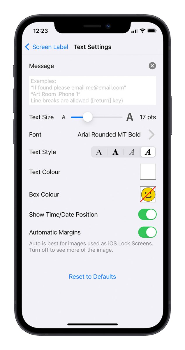 Screen Label iPhone 鎖定畫面 加入文字