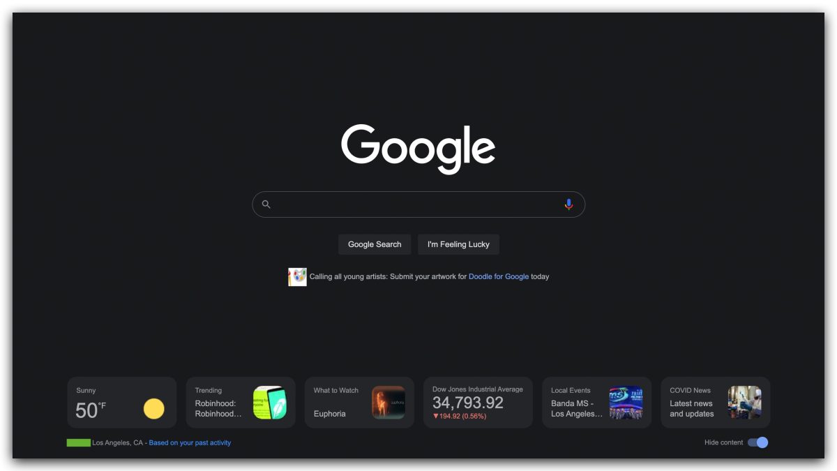 Google 首頁 改版