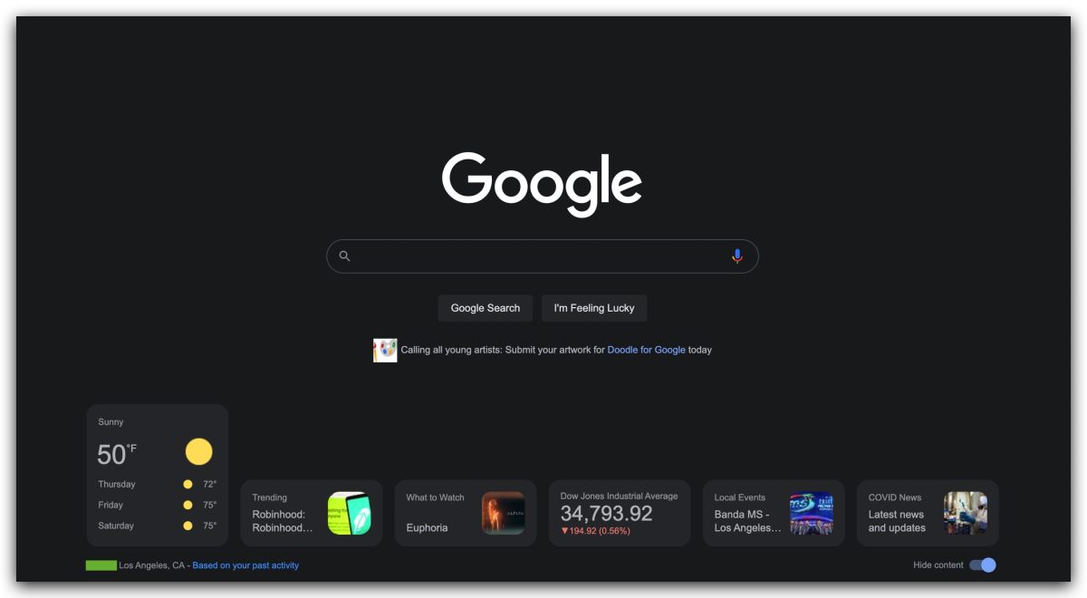 Google 首頁 改版