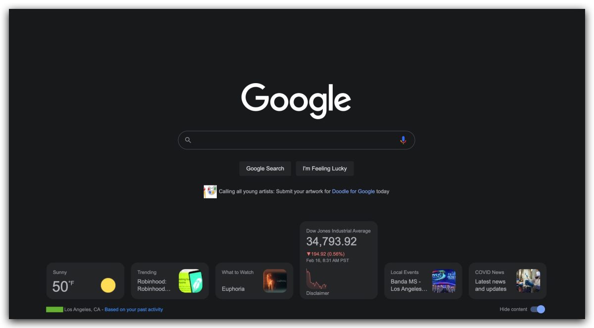 Google 首頁 改版