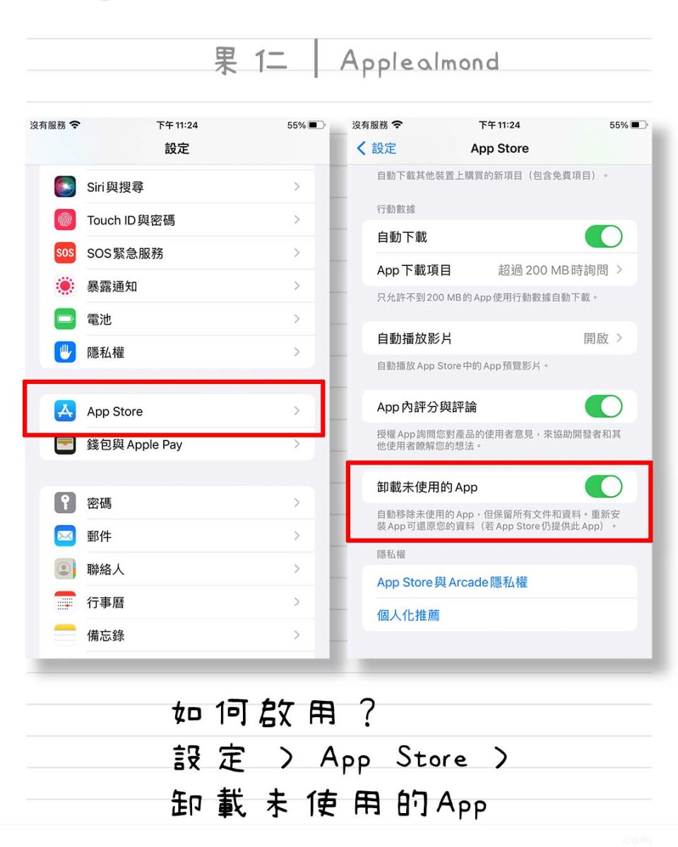 蘋圖解 卸載 App 儲存空間 iPhone iOS 雲圖示