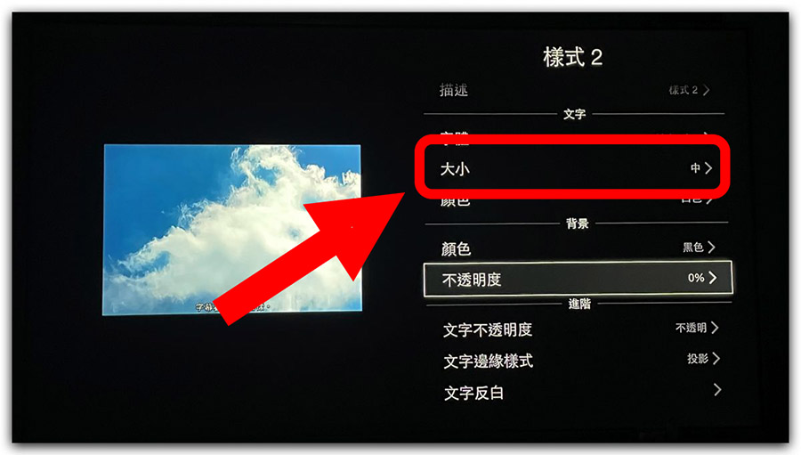 Disney+ 字幕 大小 太小 放大