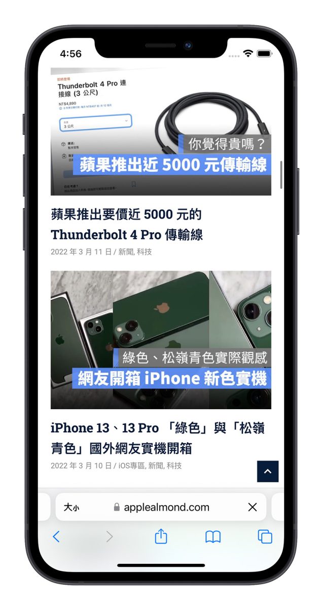 iPhone 將網頁加入主畫面