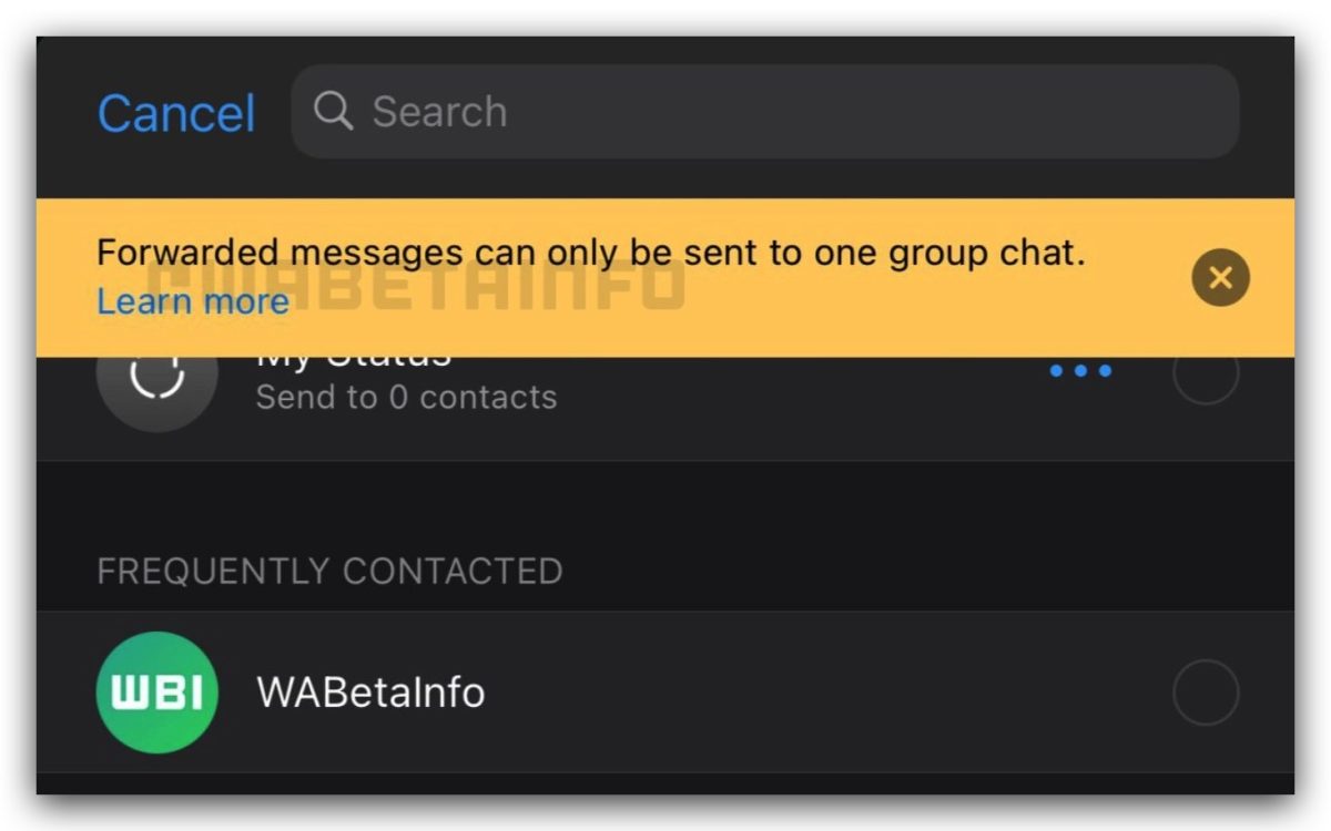 WhatsApp 限制轉傳