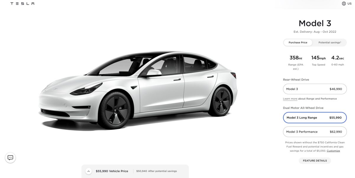 特斯拉 Model 3 漲價 Tesla