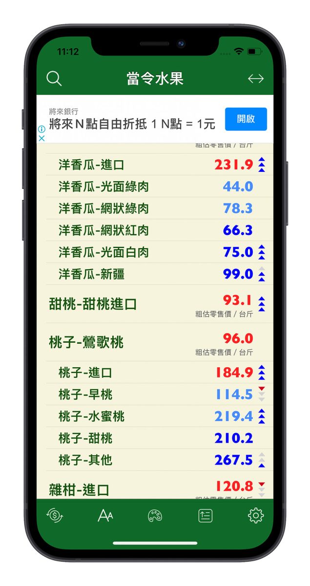 蔬菜 水果 肉類 App 查詢